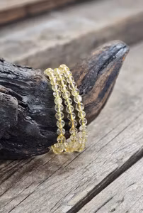Citrin #2, armband 6mm runda pärlor