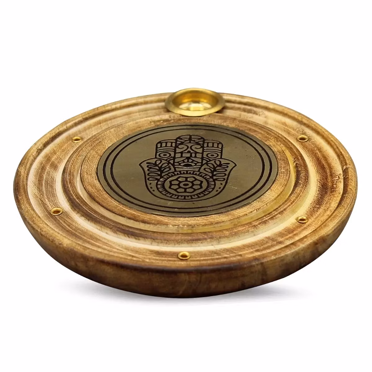 Rökelsehållare för koner & pinnar, Hamsa Hand guld