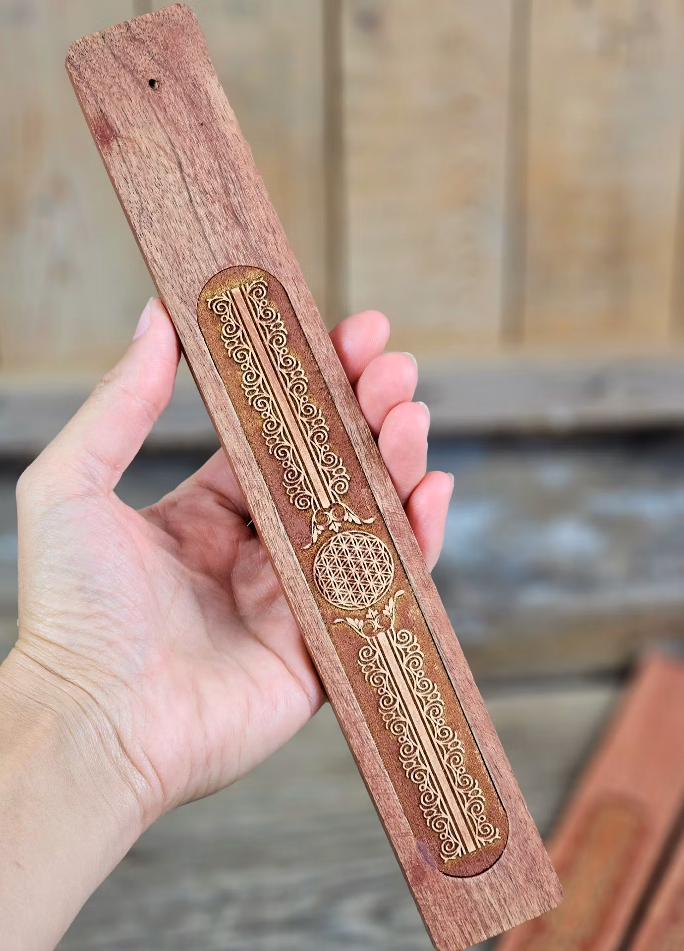 Rökelsehållare i trä, Flower Of Life