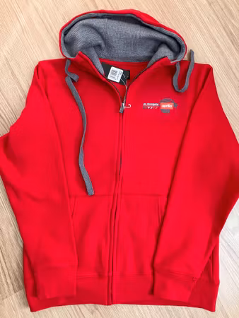 Röd hoodie med dragkedja 2023