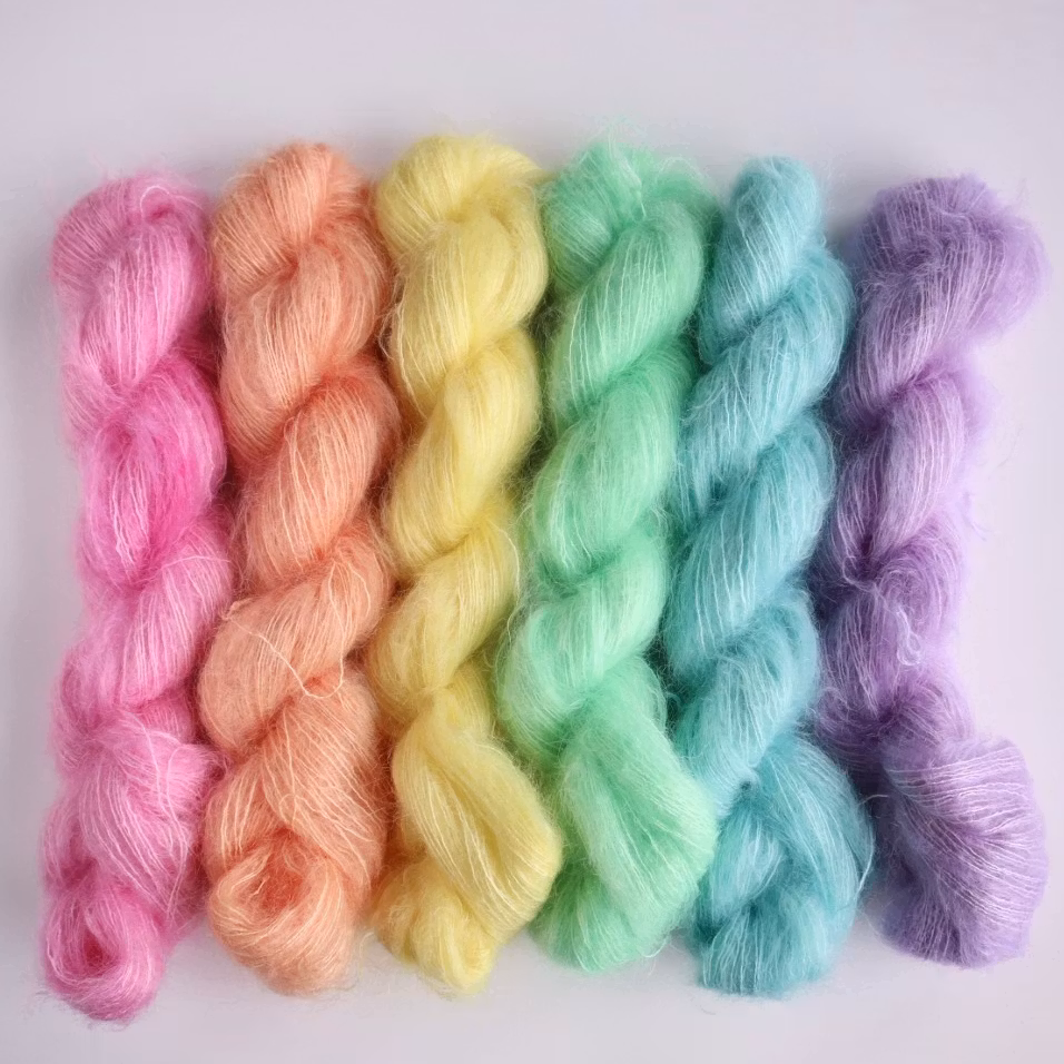 Mohair Silke "Regnbågs-kit" OBS! 6x25g
