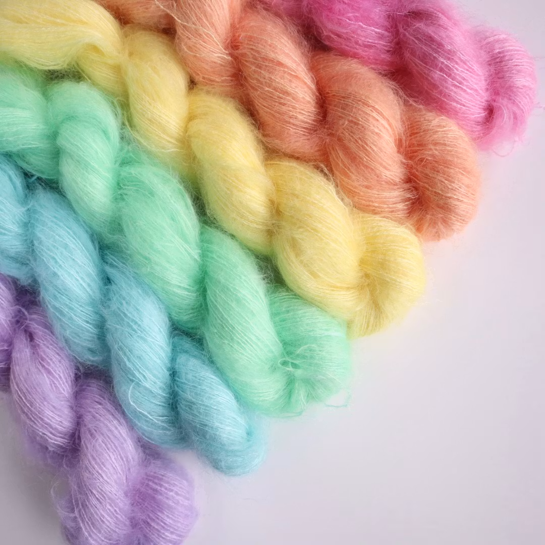 Mohair Silke "Regnbågs-kit" OBS! 6x25g