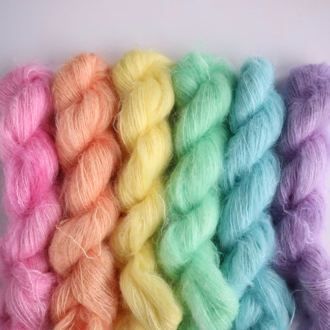 Mohair Silke "Regnbågs-kit" OBS! 6x25g