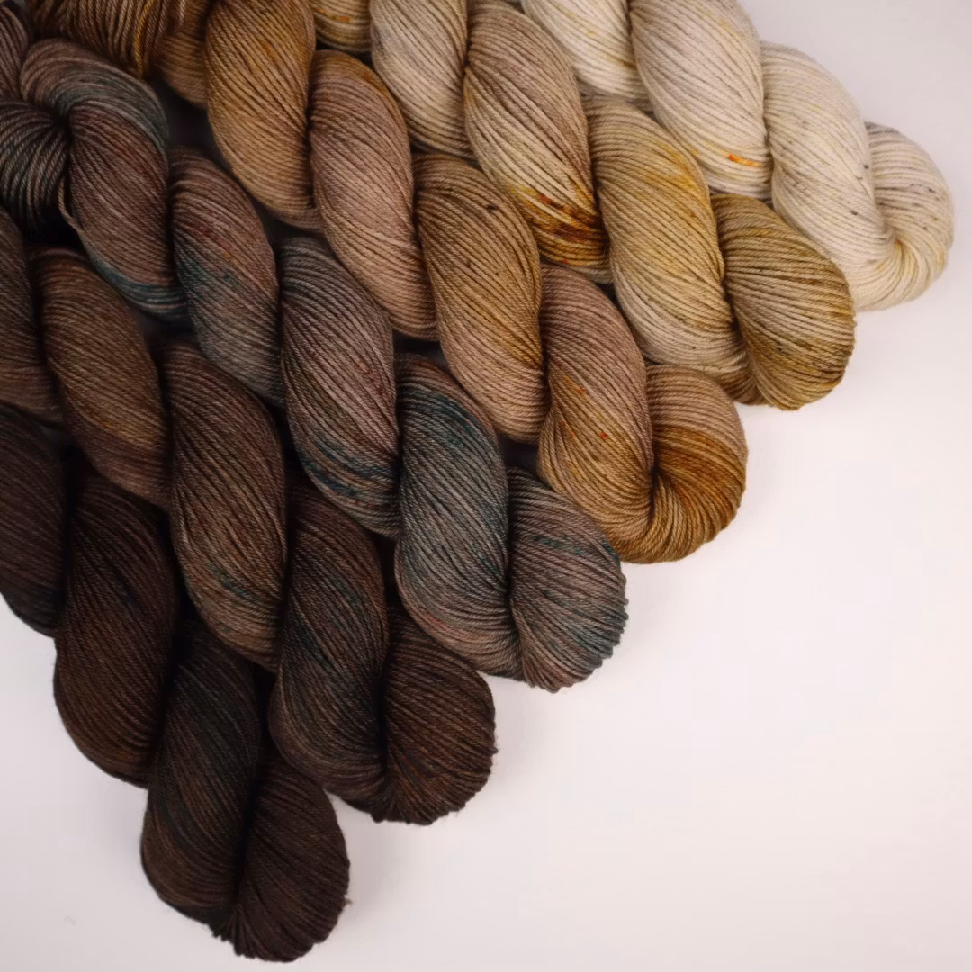 Merino Sock-kit 6x50g "Brun fade"
