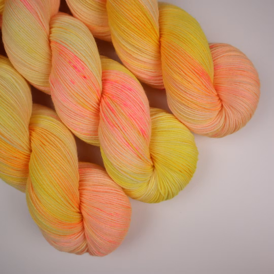 Merino Sock "Gul/Orange" 100g