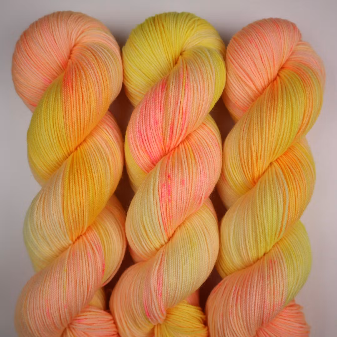 Merino Sock "Gul/Orange" 100g