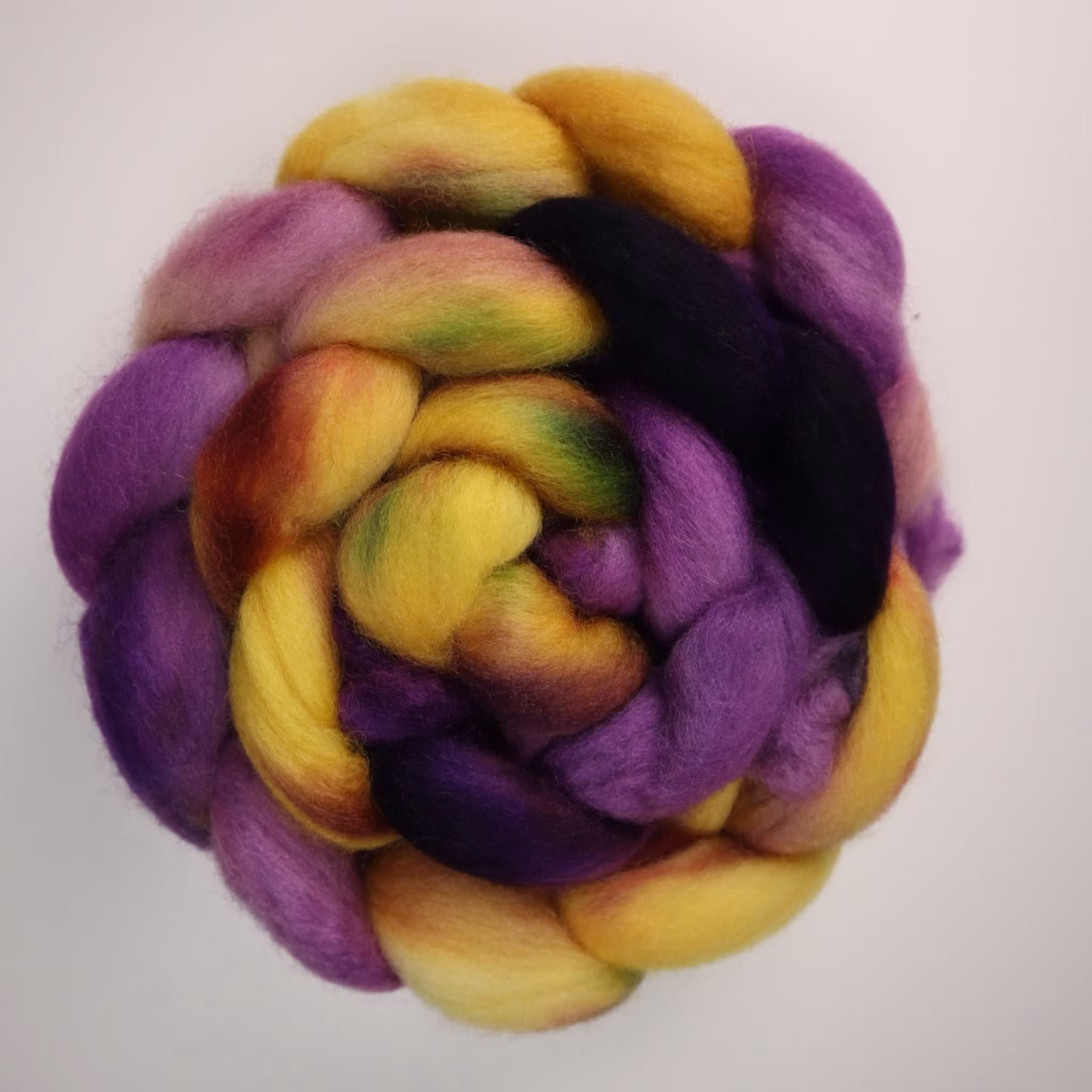 Handfärgad ulltops Corriedale "Storm" ca 100g