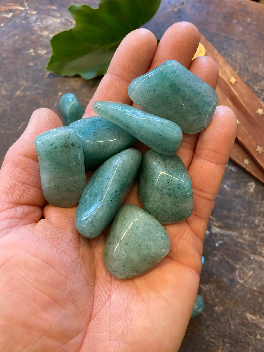 Aventurin Grön, trumlad