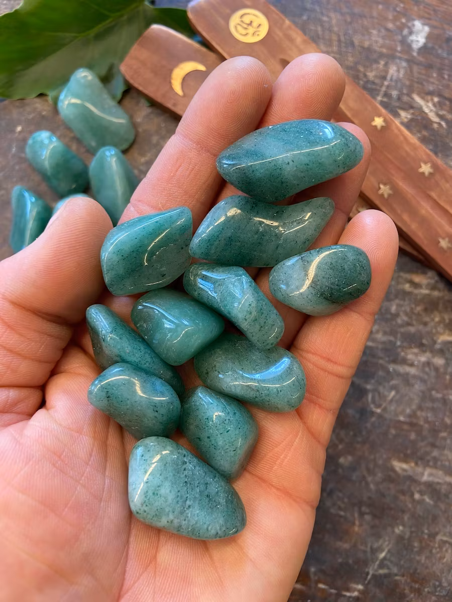 Aventurin Grön, trumlad