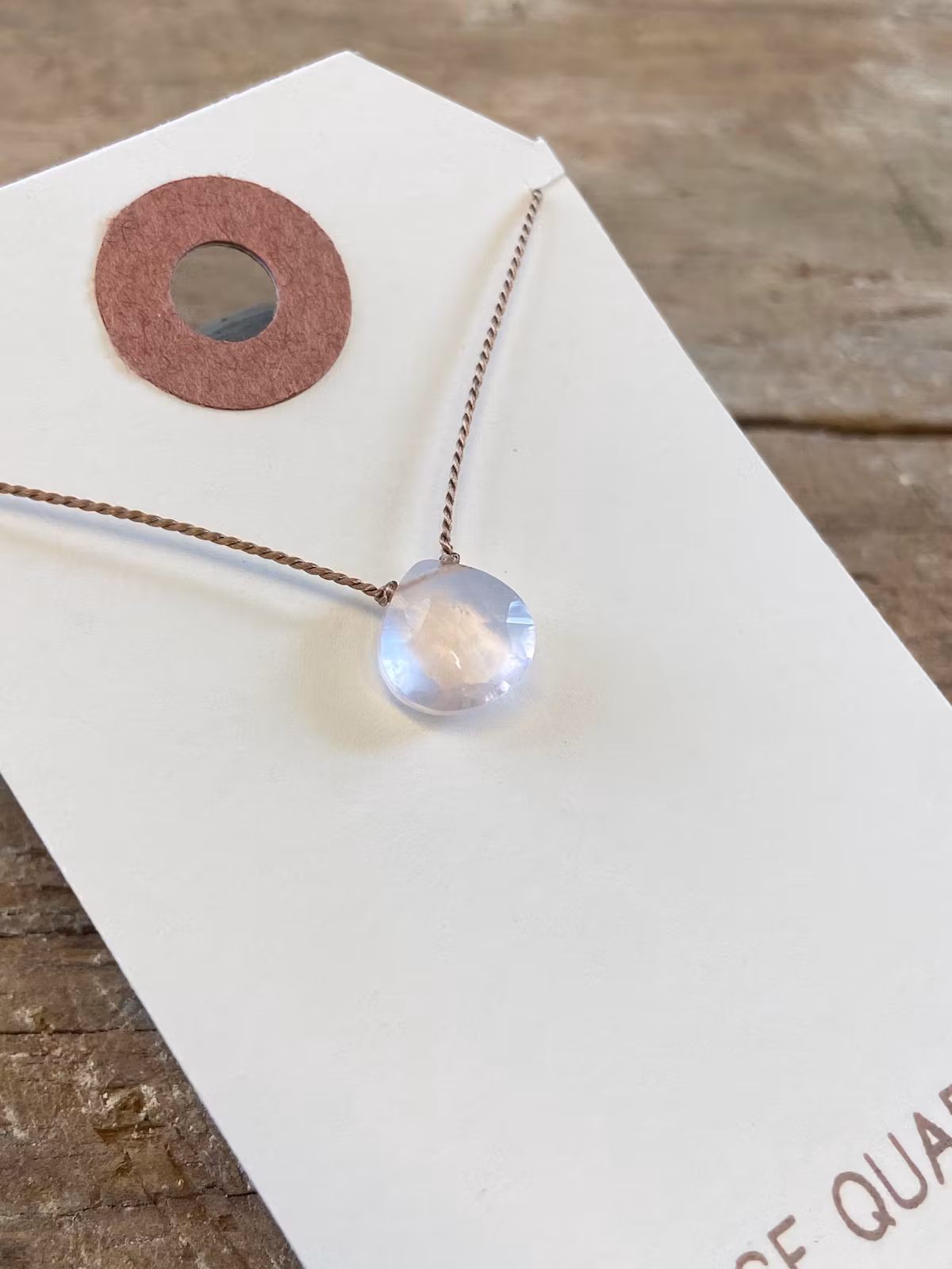 Kristallhänge Teardrop rosenkvarts