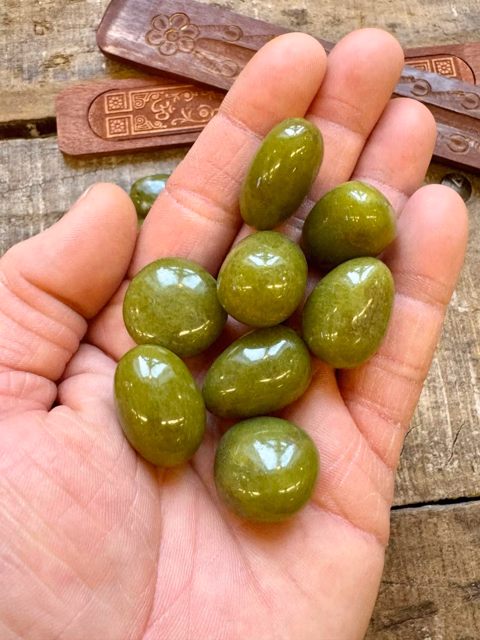 Olivserpentin, trumlad