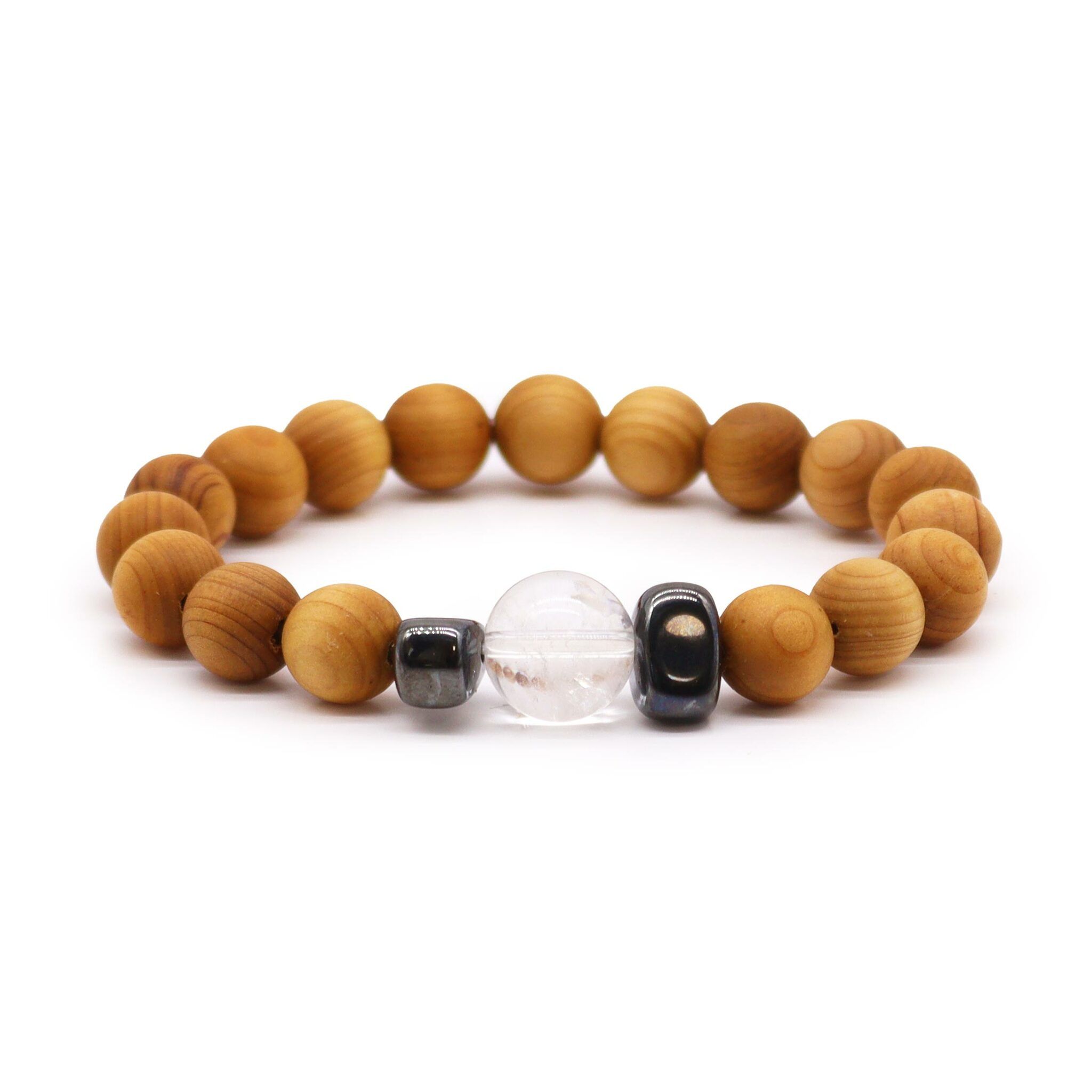 Armband Bergkristall & Sandalwood (7 mm)