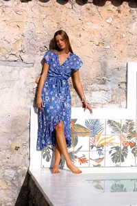 Klänning (Blå/flerfärgad, Lara Ethnics)