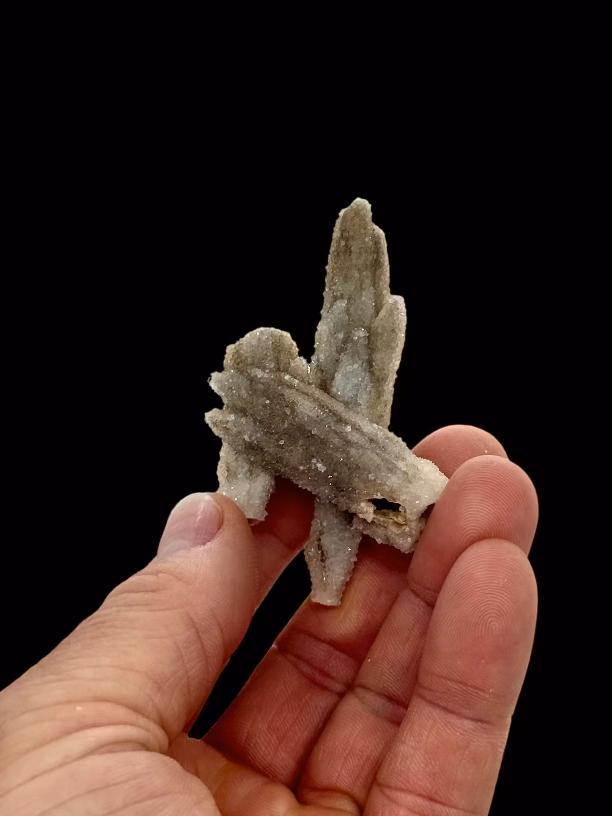 Kvartsbelagd Pseudomorf Kalcit