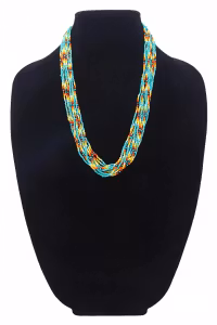 Set Halsband + Örhängen Fröpärlor (Turkos)