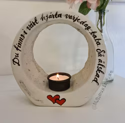 Handtextad Betongljushållare En sista tanke...