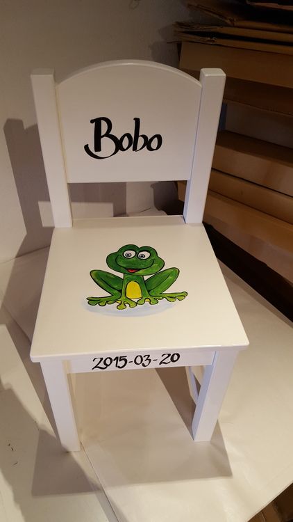 Handmålad Barnstol med 1 figur