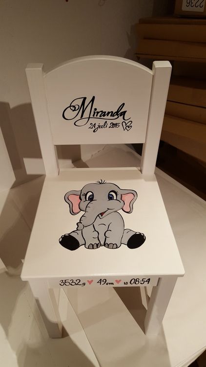 Handmålad Barnstol med 1 figur