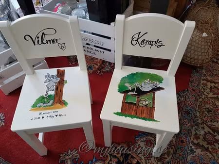 Handmålad Barnstol Miljöbild