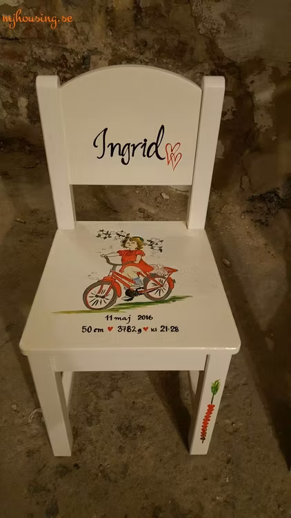 Handmålad Barnstol Miljöbild