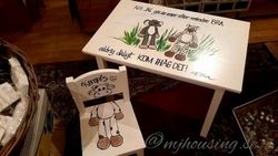 Handmålat Barnbord