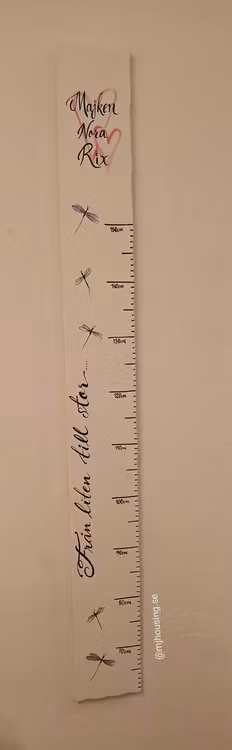 Handmålad &Handtextad mätsticka
