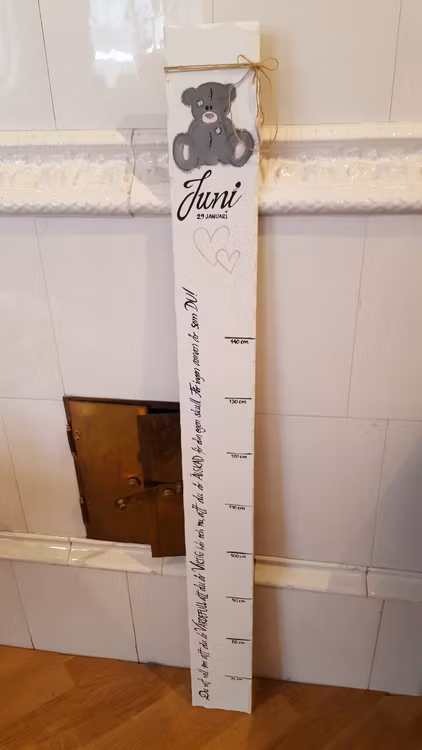 Handmålad &Handtextad mätsticka
