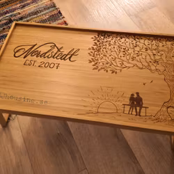 Sängbricka med personlig text