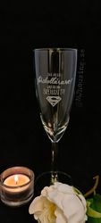 Graverat Champagneglas