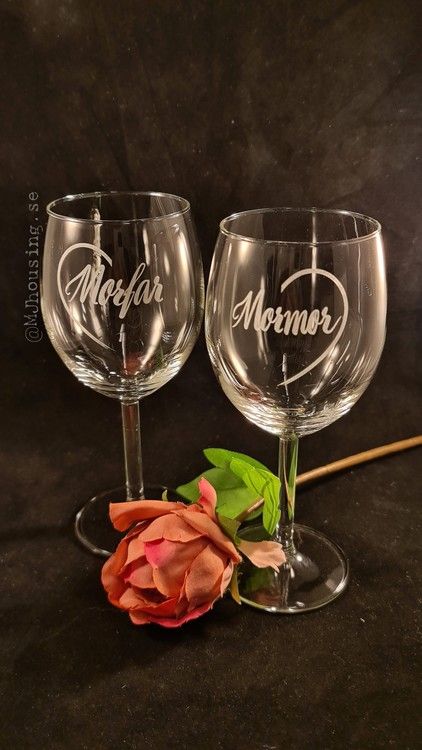 Graverat Vinglas