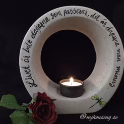 Handtextad Betongljushållare med dina ord & tankar