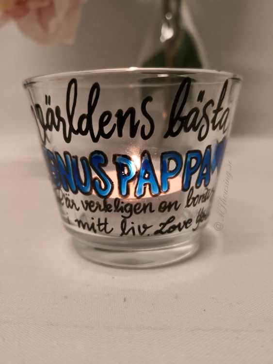 Handtextad Ljuskopp