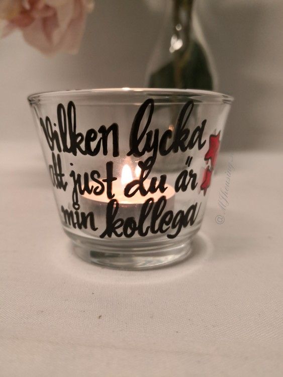 Handtextad Ljuskopp