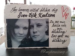 Handtextad sten med Foto