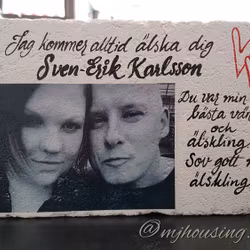 Handtextad sten med Foto