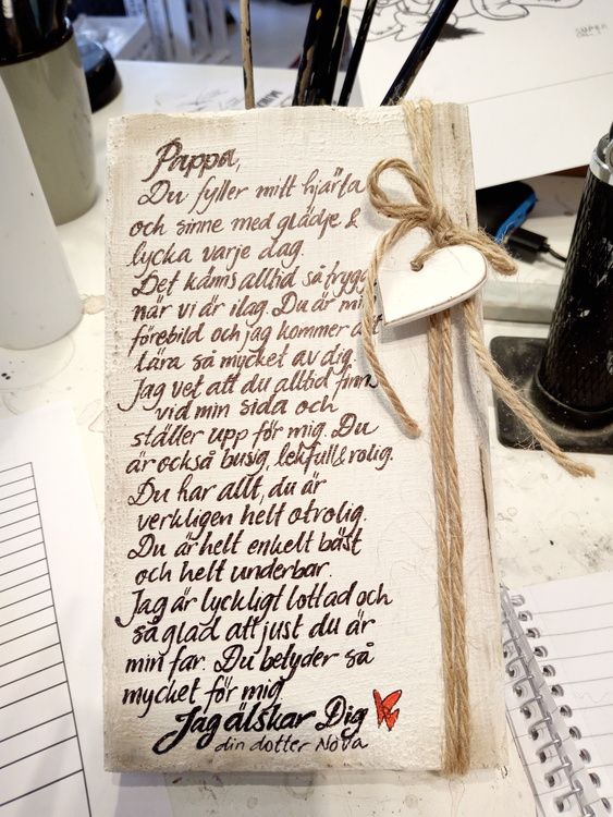 Trätavla Budskap