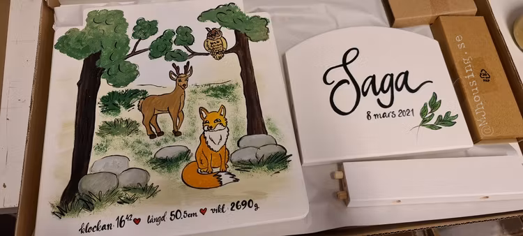Handmålad Barnstol Miljöbild
