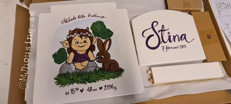 Handmålad Barnstol Miljöbild