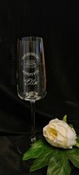 Graverat Champagneglas Kristall