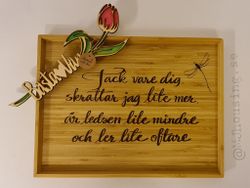 Bricka Bästa Vän med Tulpandekoration