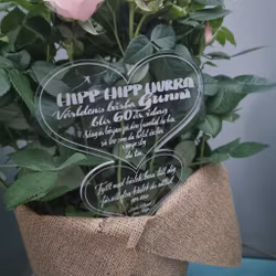 Blomskylt Hjärta med Dina ord & tankar