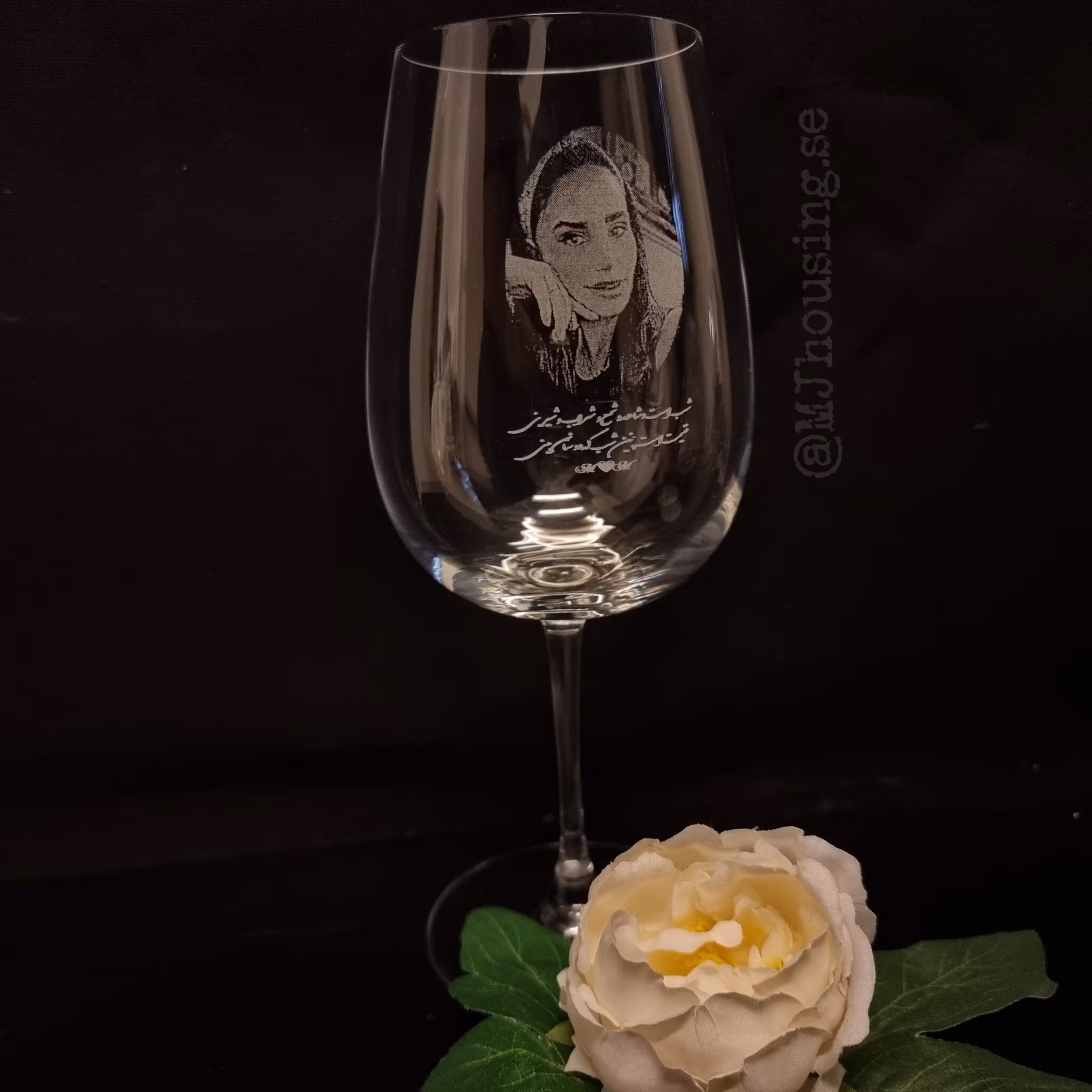 Graverat Vinglas XL Foto