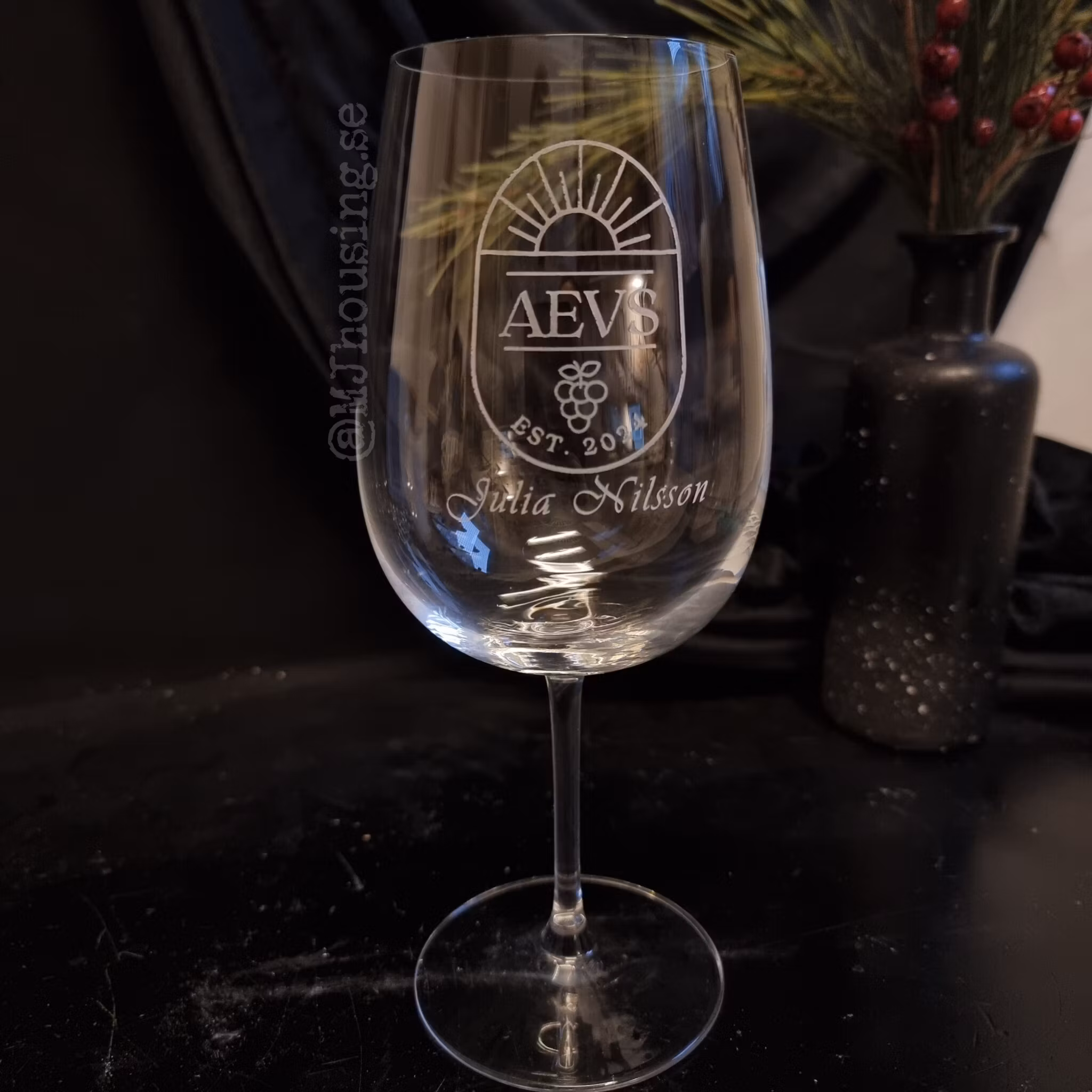 Graverat Vinglas XL Foto