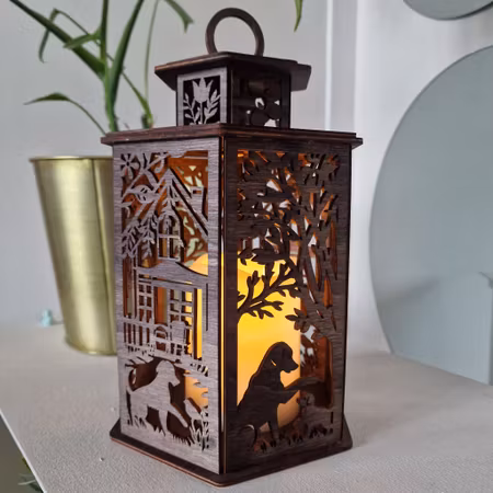 Trälykta med Ledljus