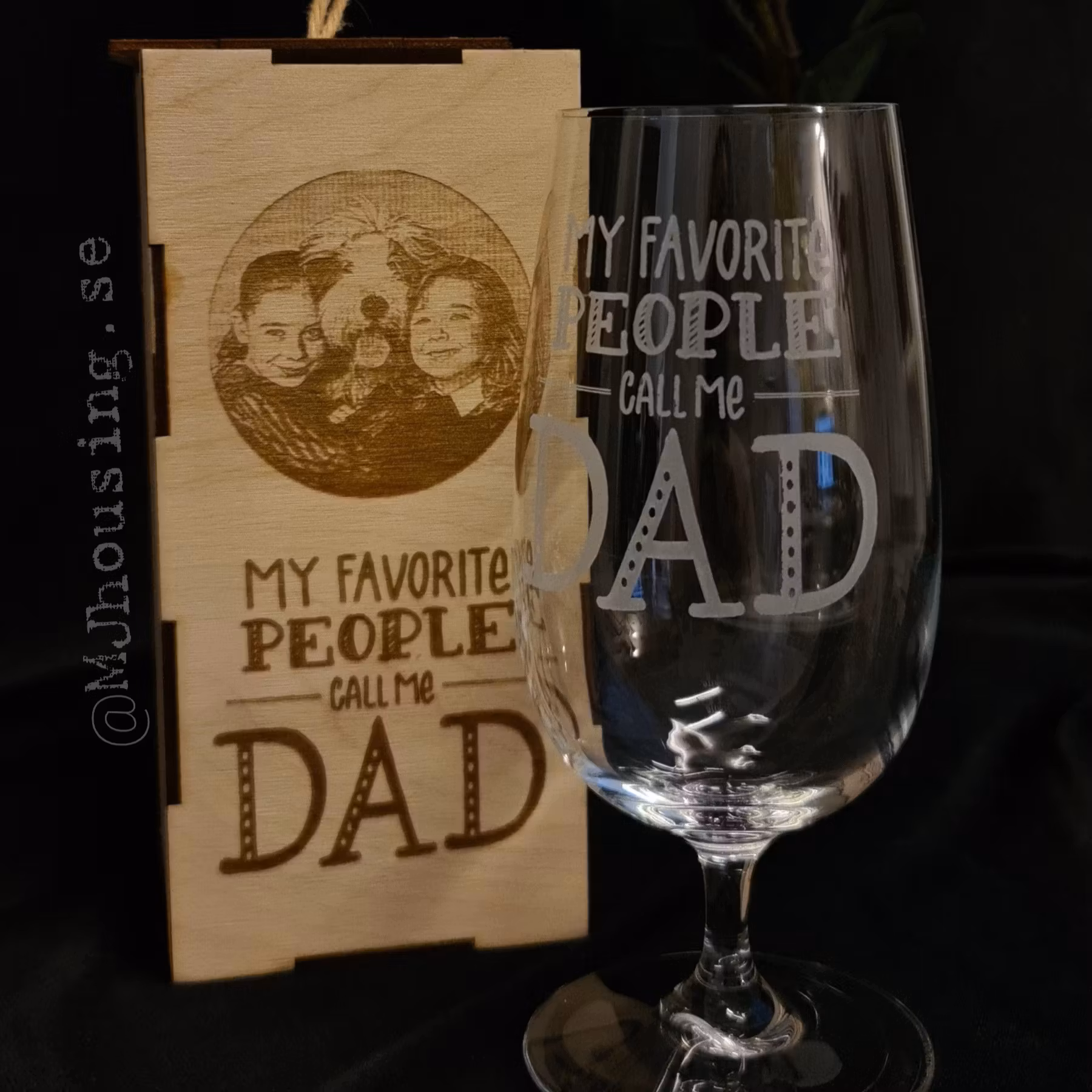 Ölglas med Trälåda