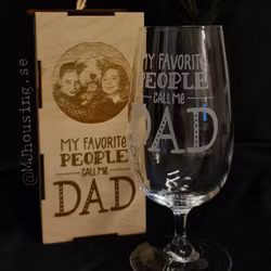 Ölglas med Trälåda