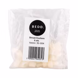 6pk skruer og vingemuttere