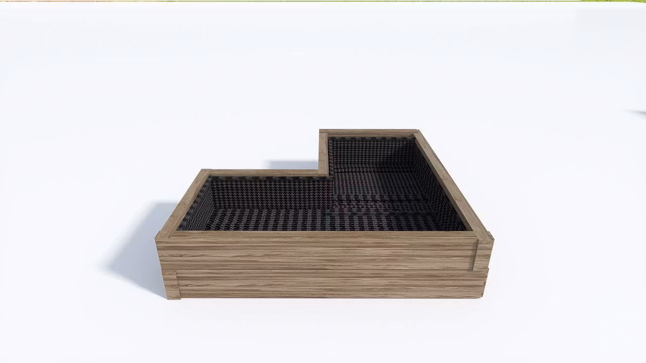 DYRKE Plantekasse Vinkel 175x175x40 GRÅ