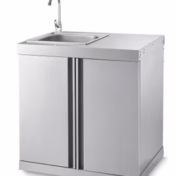 Stainless Collection - Modul med oppvaskbenk og oppbevaringsskap