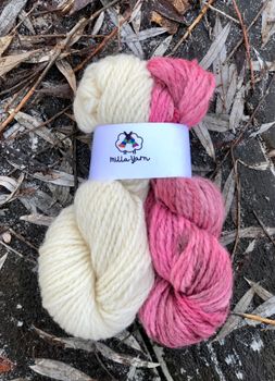 Milla Vams - Vit & Dirty Pink (på vit) 2x50 g